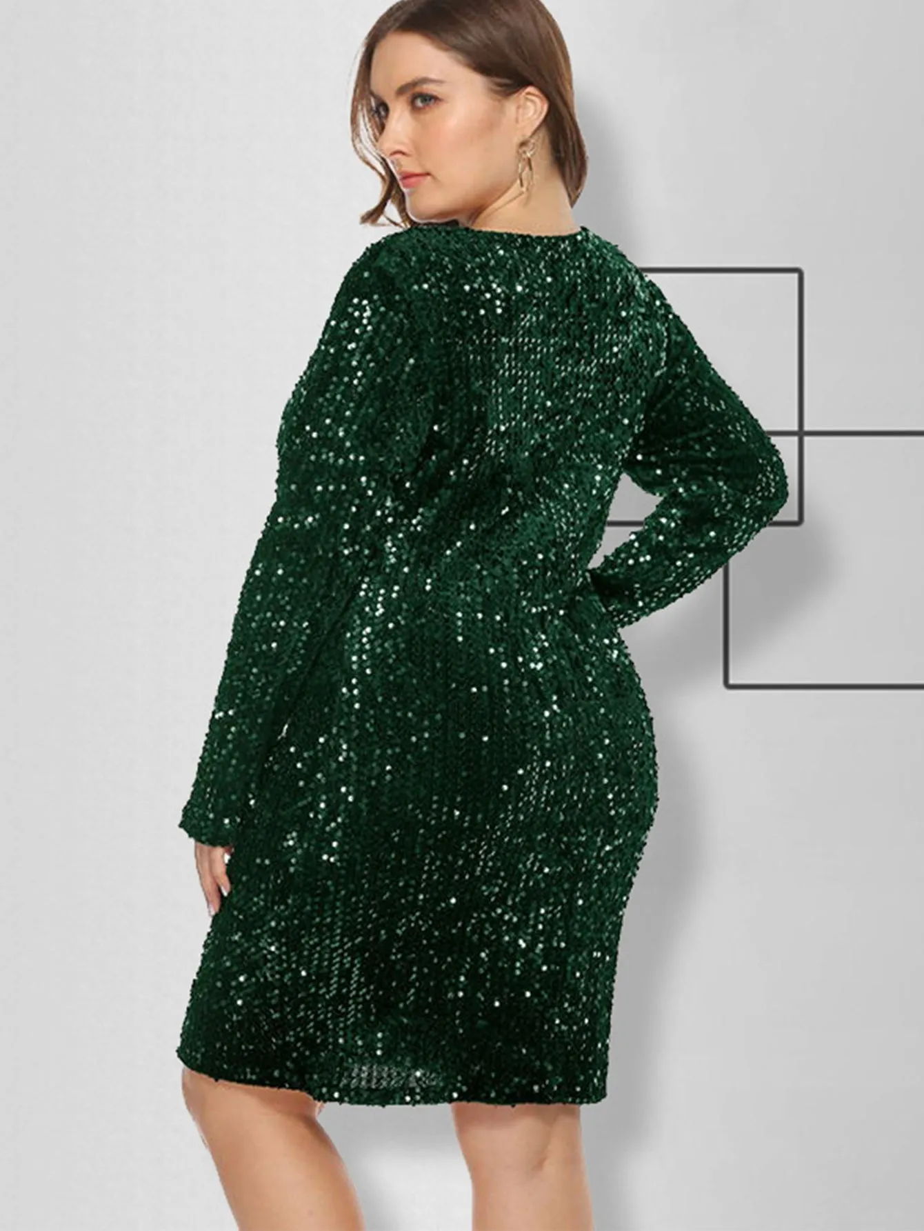 KittenAlarm - Plus Size Sequins Glitter Bodycon Dress