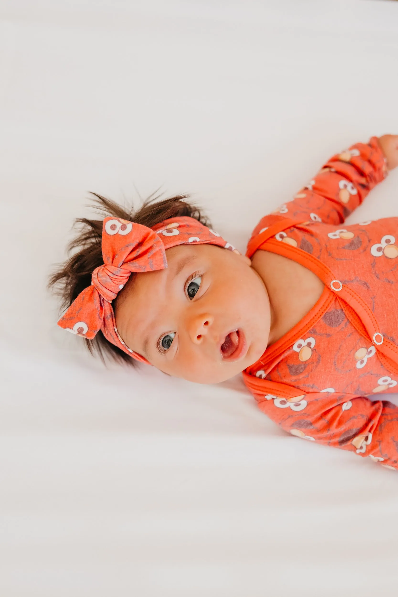 Knit Headband Bow - Elmo