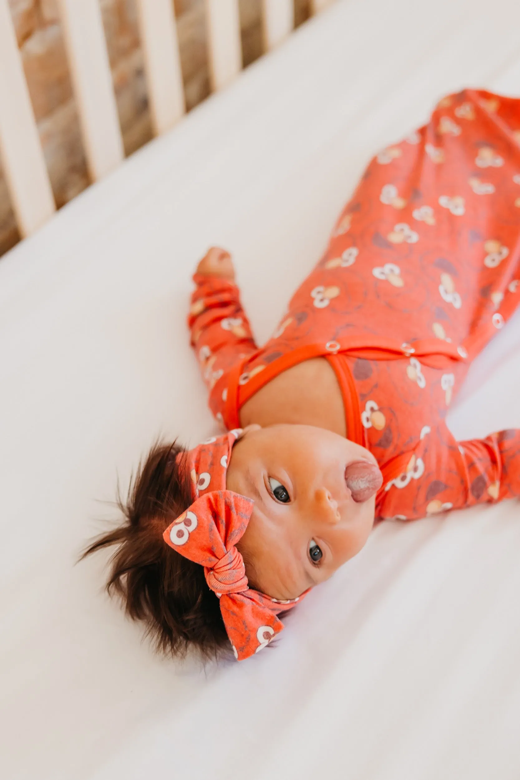 Knit Headband Bow - Elmo