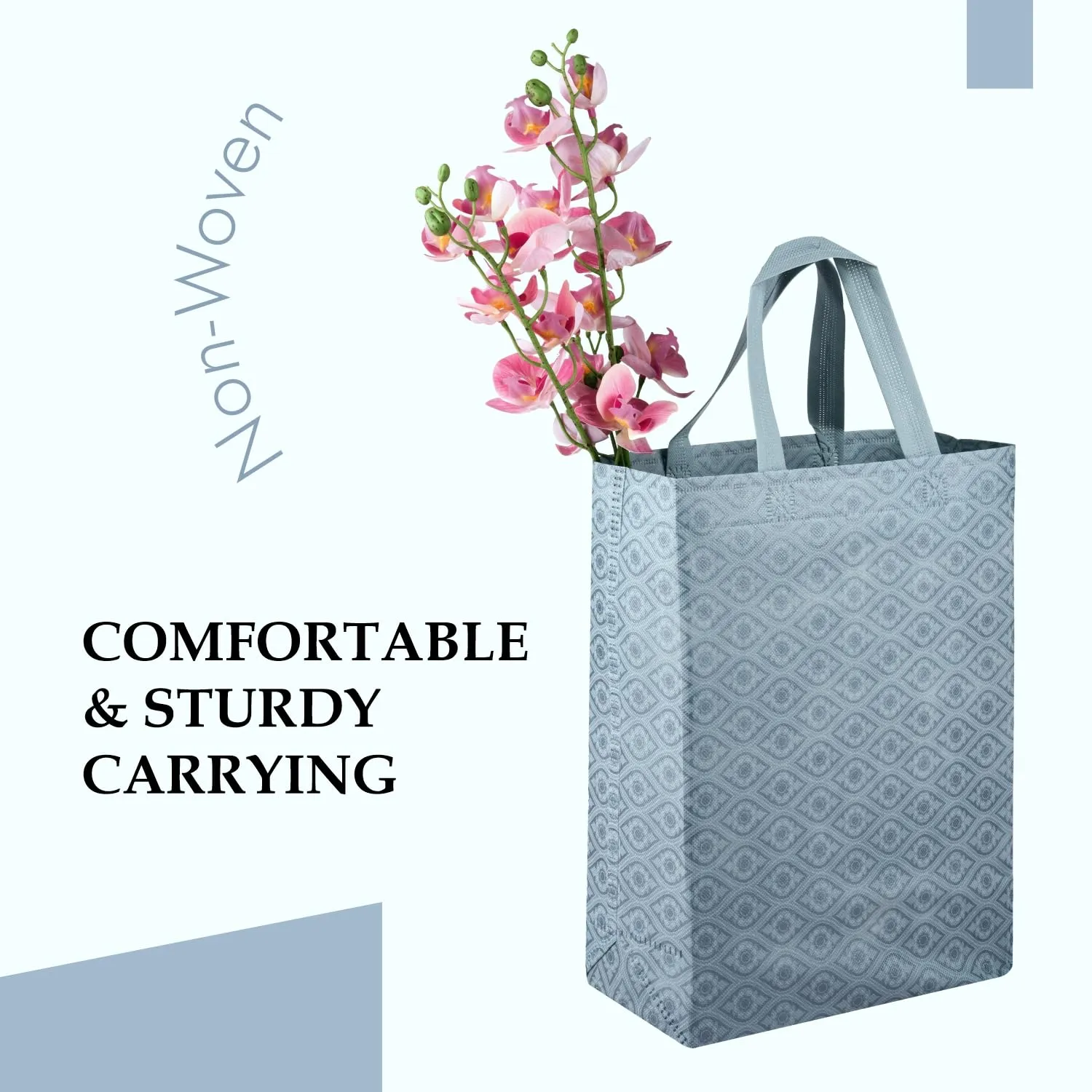 Kuber Industries Shopping Handbag | Grocery Handbag | Shopping Bag | Grocery Shopping Bag | Reusable Shopping Bags | Vegetable Bag | Eye-Print Carry Bag | Pack of 6 | Gray