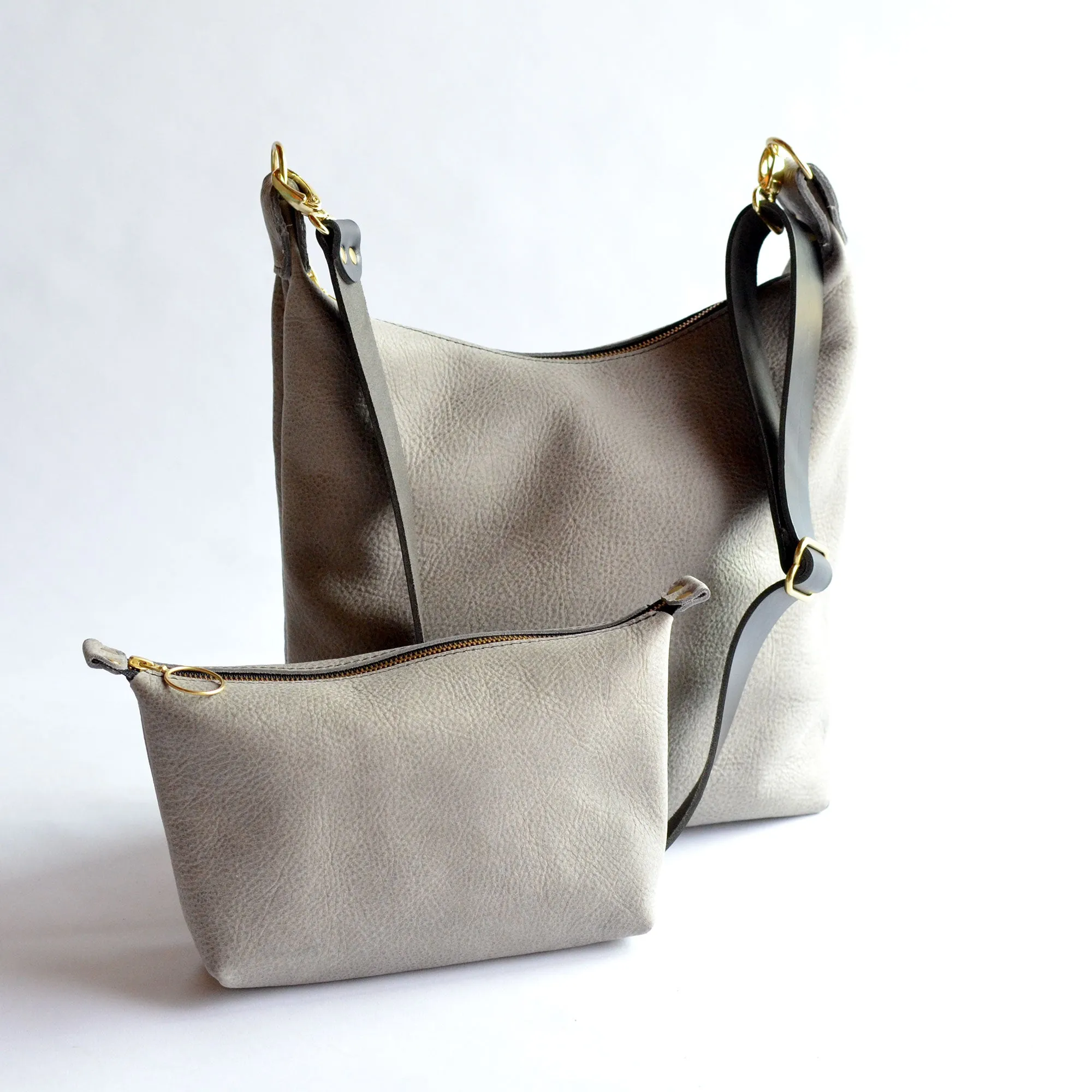 Large Zipper Pouch - Soft Pebbled Leather