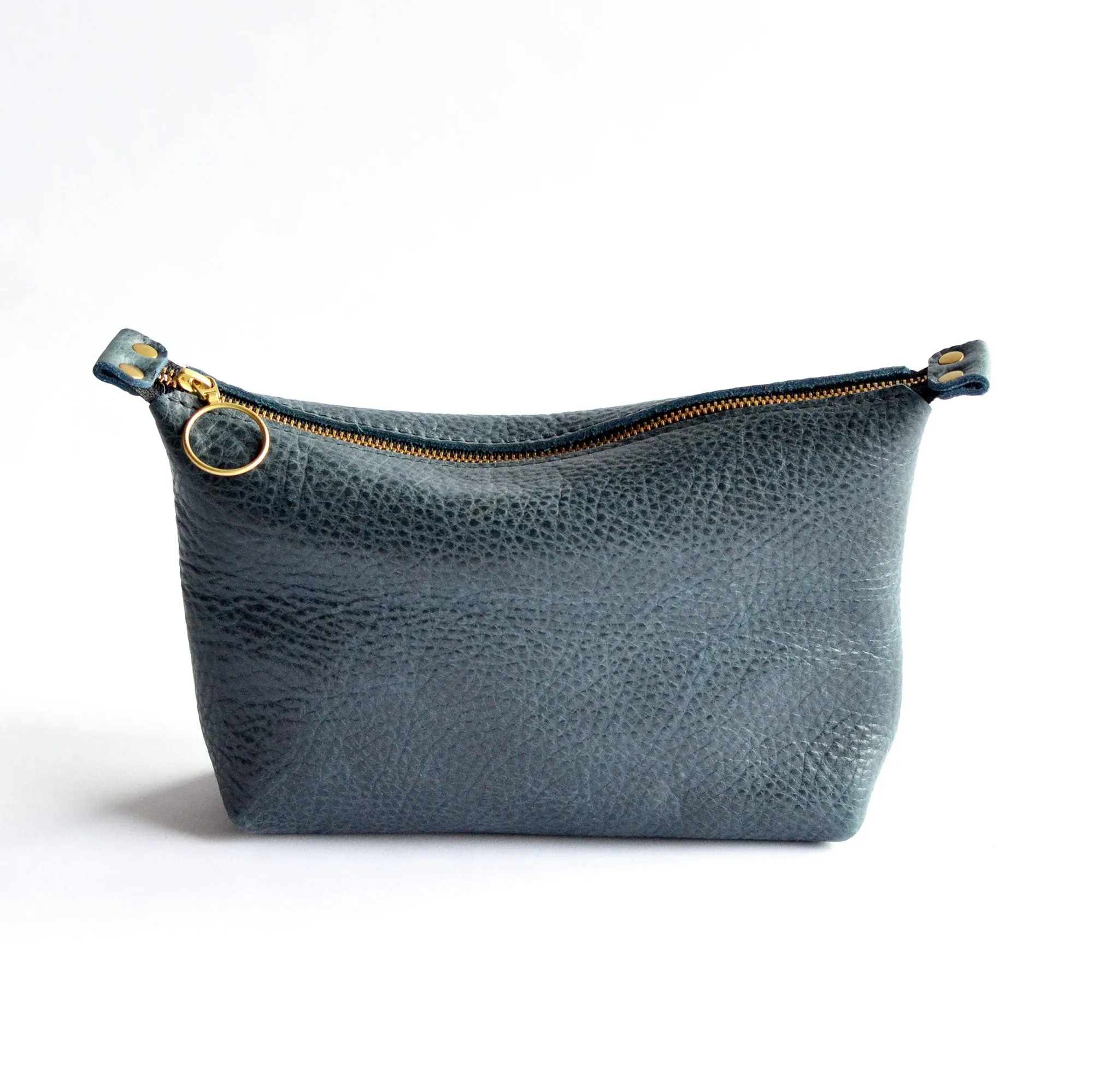 Large Zipper Pouch - Soft Pebbled Leather