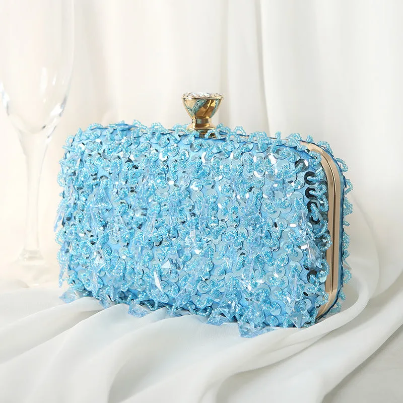 Luxy Moon Square Exquisite Beaded Sequin Evening Clutch