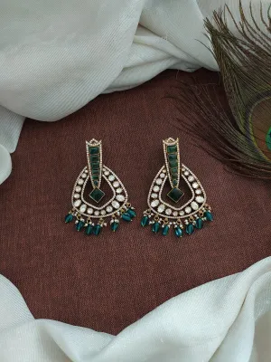 Mesmerizing Victorian Chandbali Earrings Having Bead Dangling