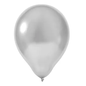 Metallic Silver 10" Chrome Latex Balloons | 50 pcs