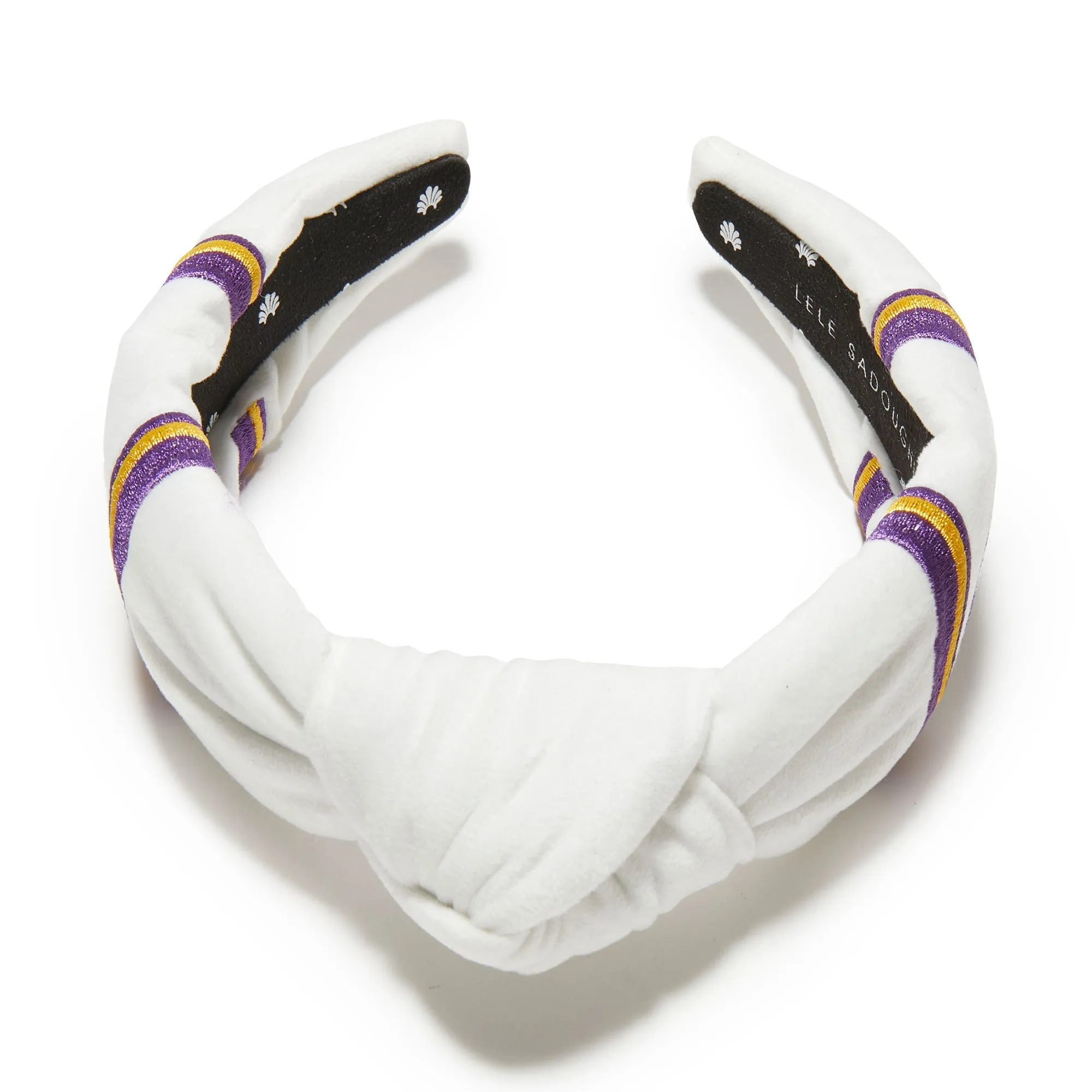 MINNESOTA VIKINGS LELE SADOUGHI X NFL IVORY EMBROIDERED KNOTTED HEADBAND