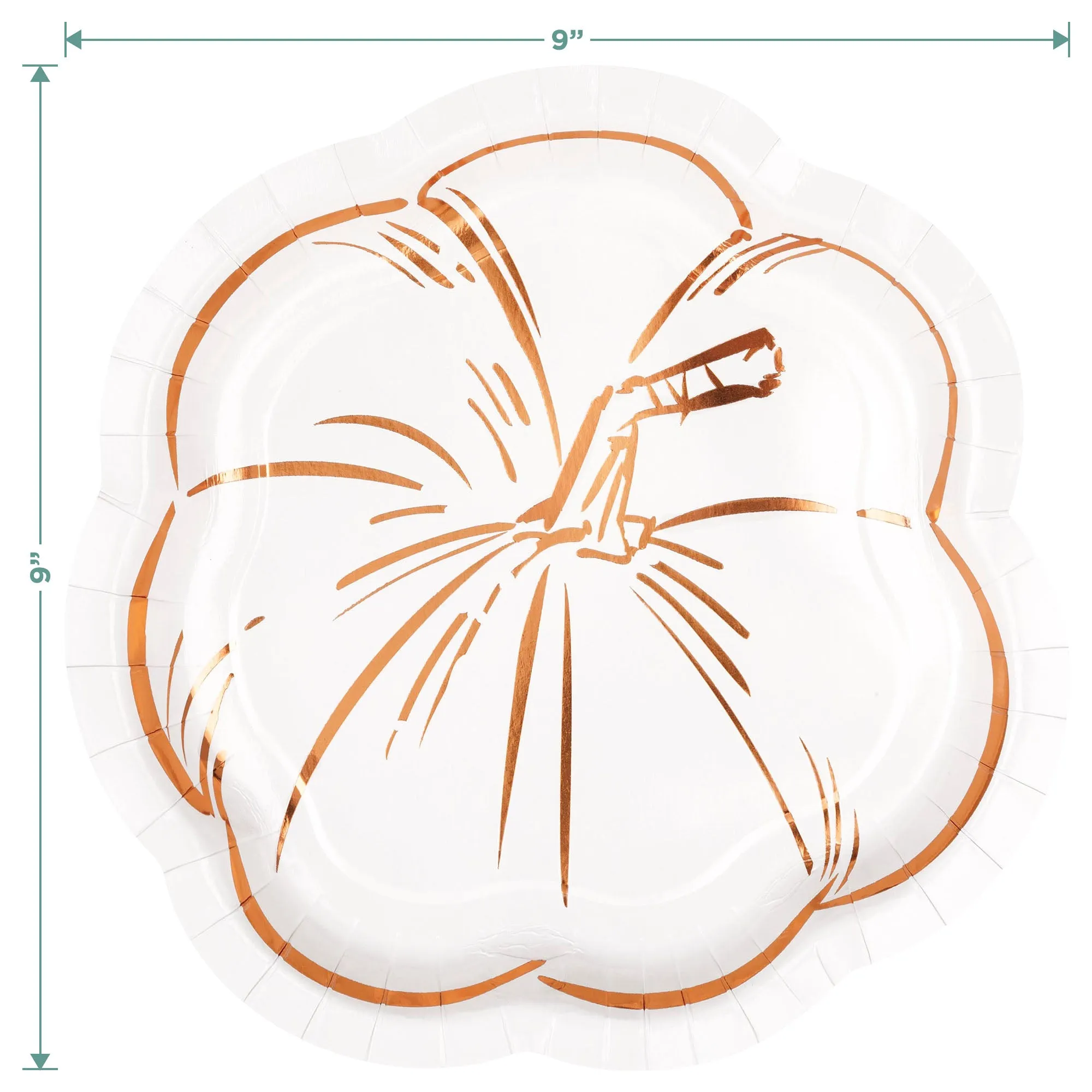 Modern Thanksgiving Pumpkin-Shaped Metallic Paper Dinner Plates and Gather Lunch Napkins for Fall Parties and Thanksgiving Meals (Serves 16)