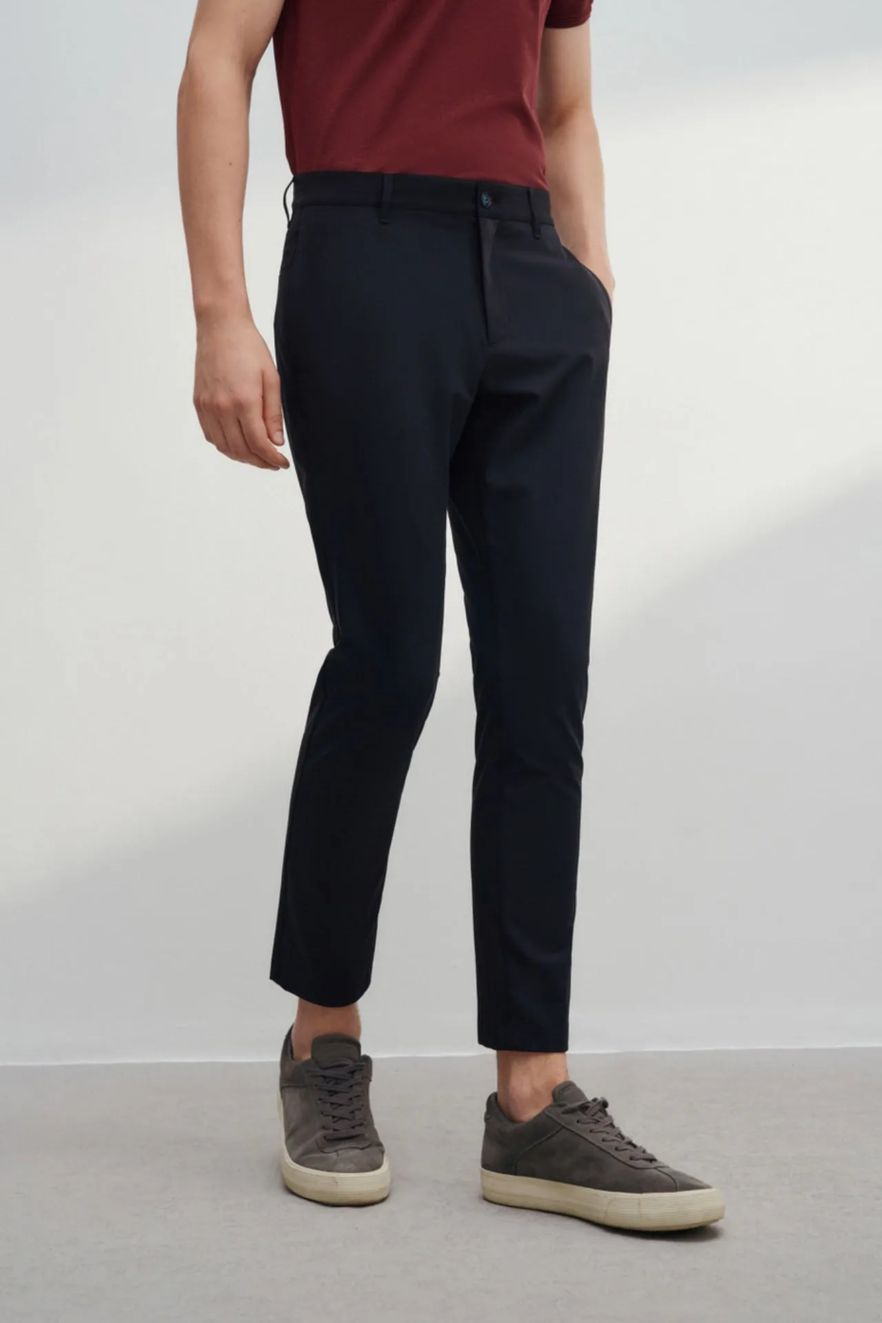 Multi-Way Stretch Slim Tapered Fit Casual Pants