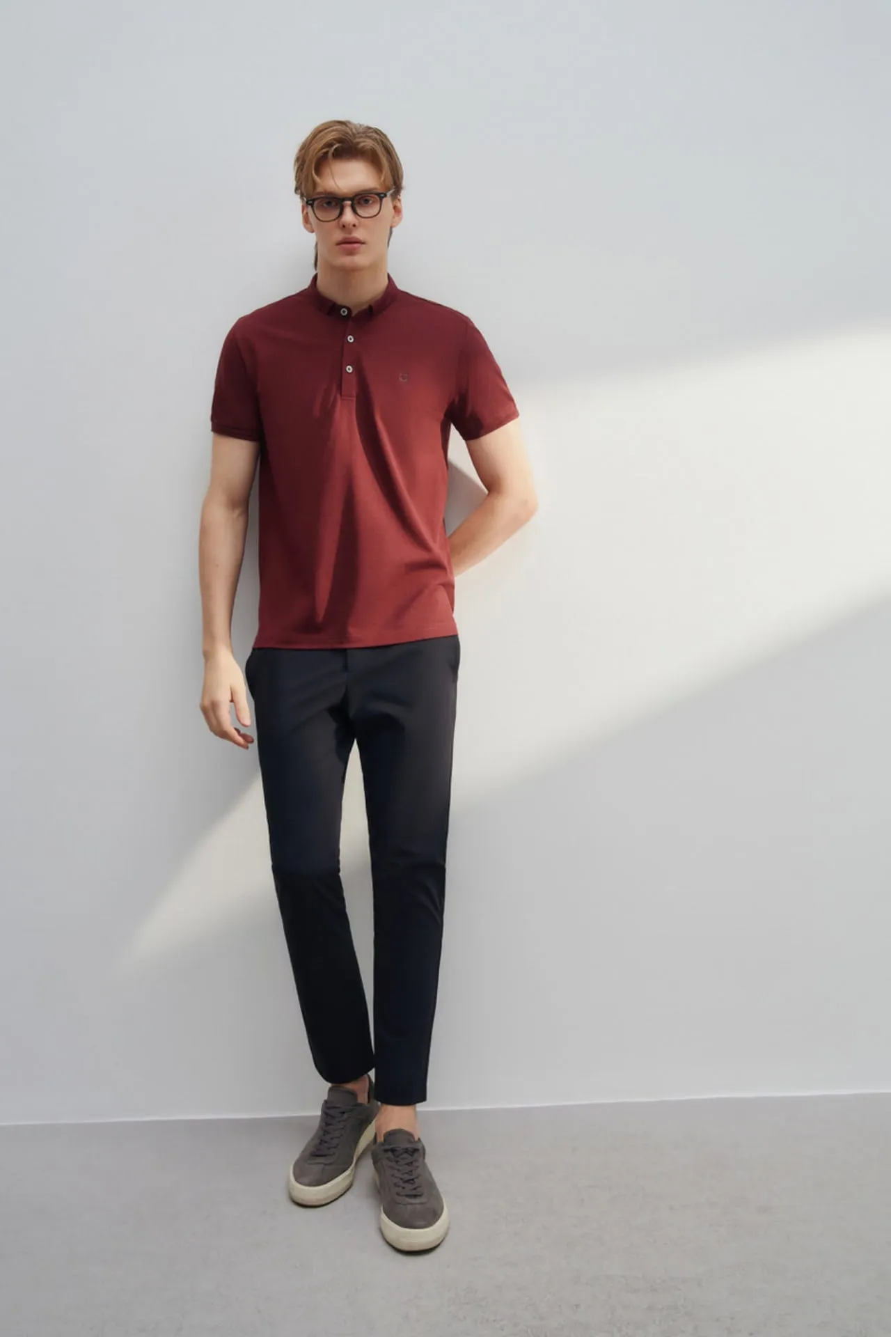 Multi-Way Stretch Slim Tapered Fit Casual Pants