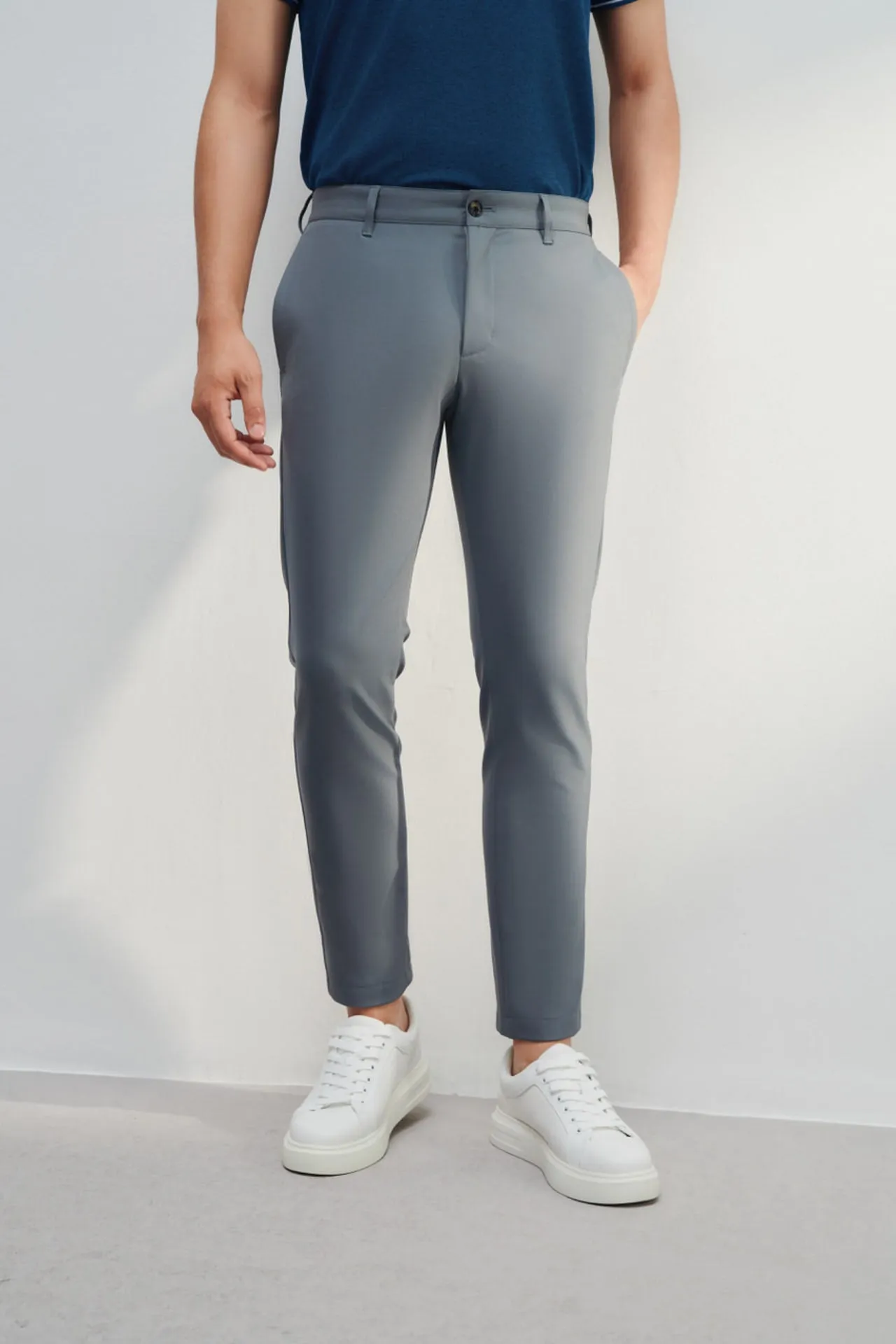 Multi-Way Stretch Slim Tapered Fit Casual Pants