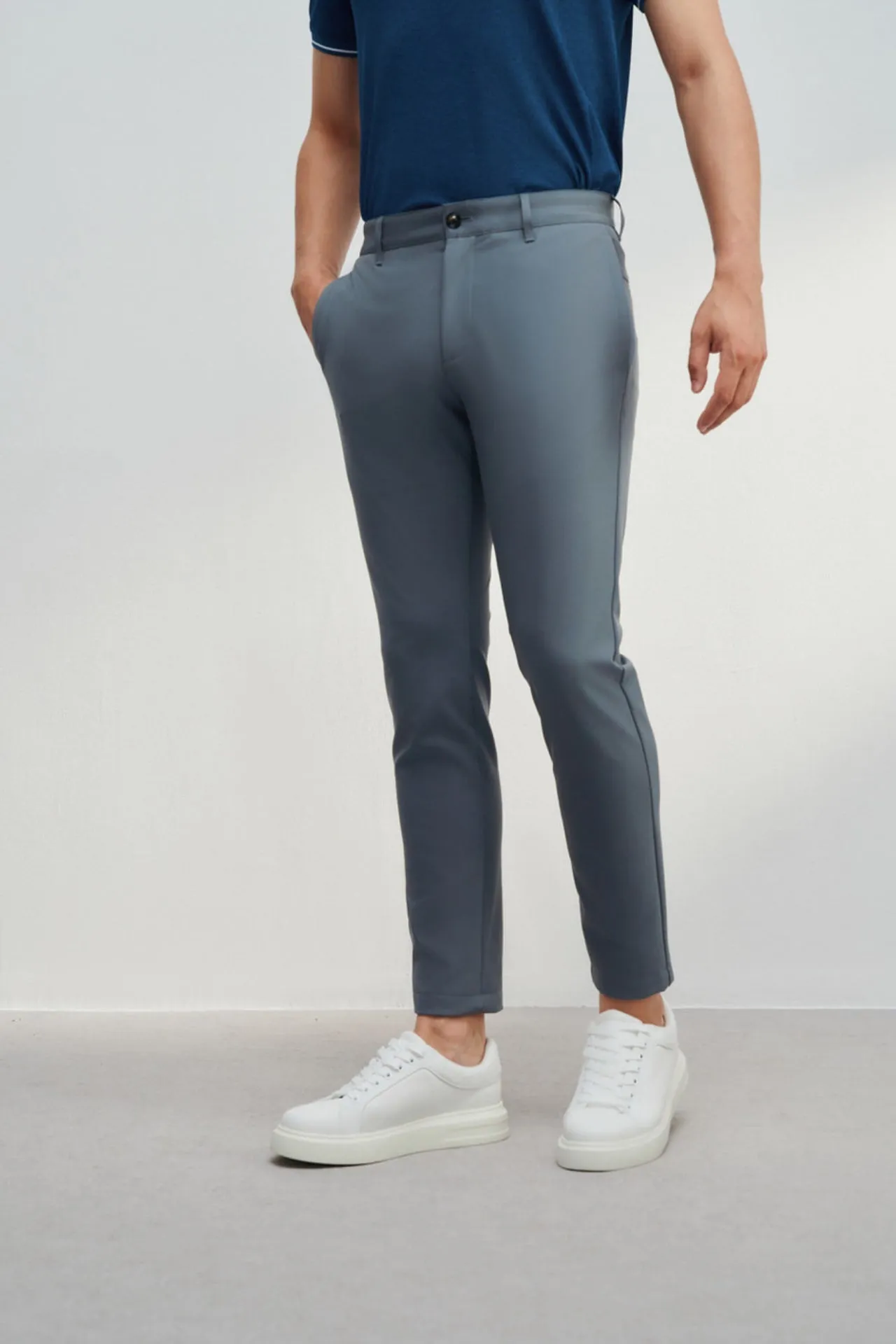 Multi-Way Stretch Slim Tapered Fit Casual Pants