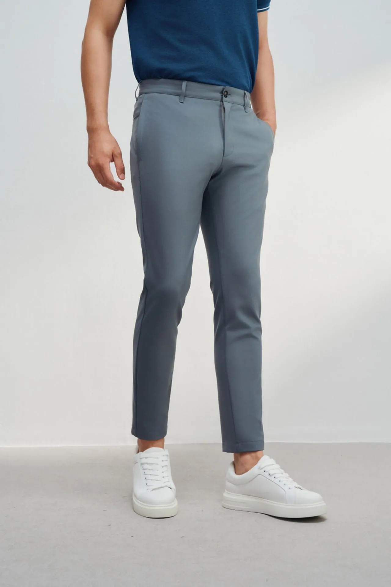 Multi-Way Stretch Slim Tapered Fit Casual Pants