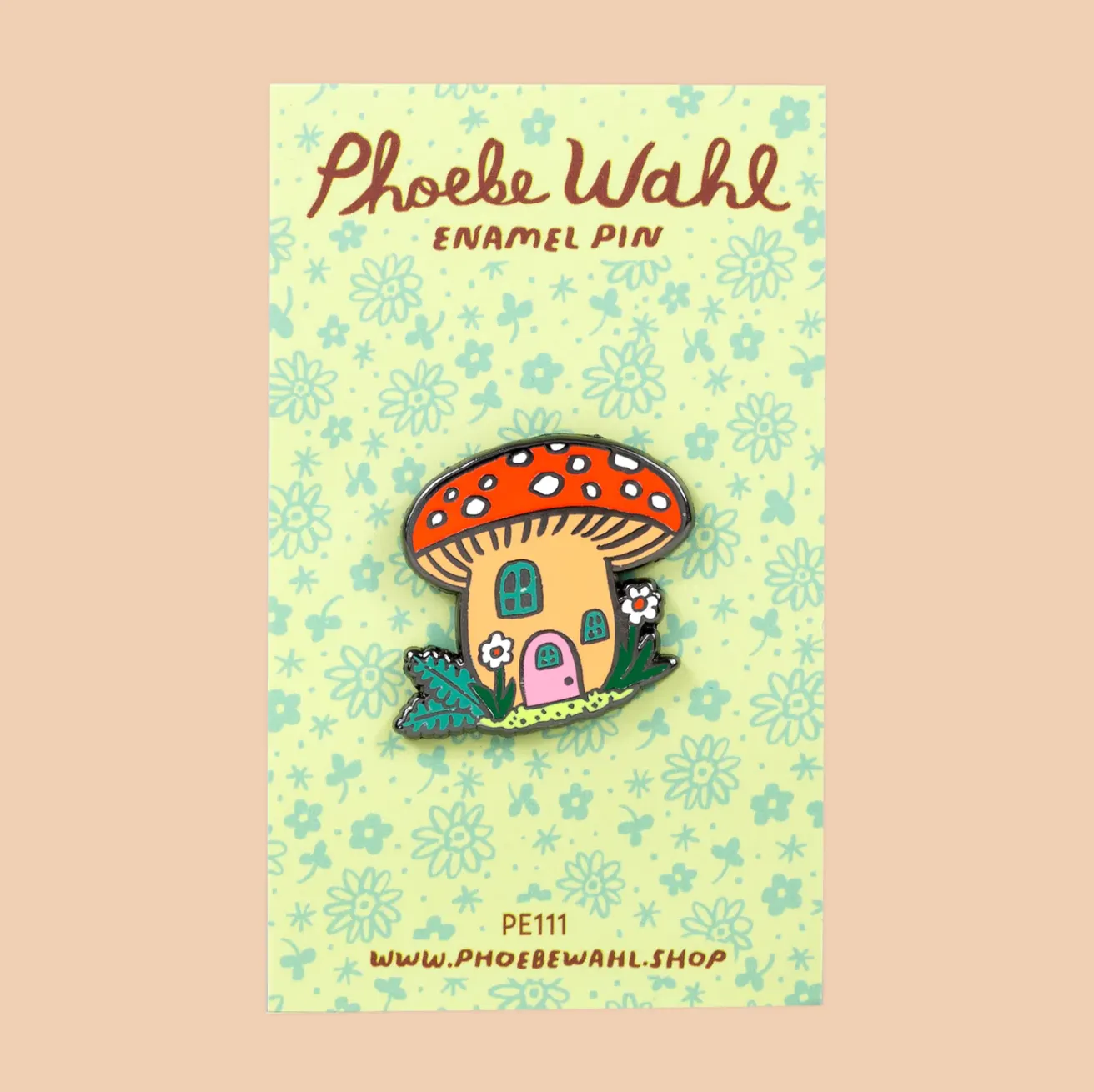 Mushroom Cottage Enamel Pin