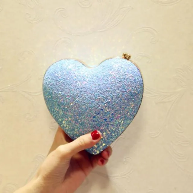 My Something Blue - Heart Bridal Purse - Wedding Handbag - Available Blue-Light Blue-Pink-Black