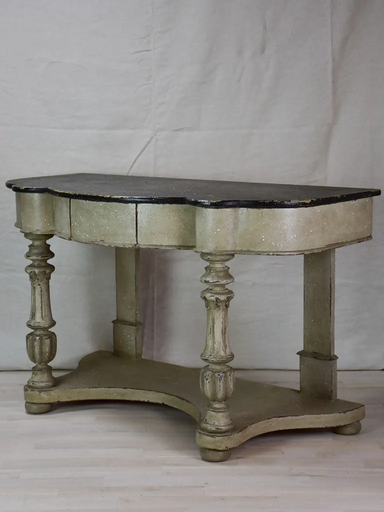 Napoleon III console table - black and grey patina 48"