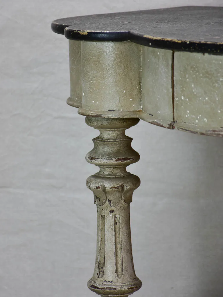 Napoleon III console table - black and grey patina 48"