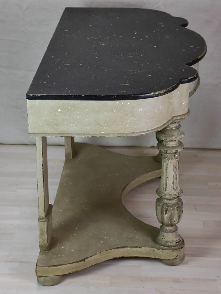 Napoleon III console table - black and grey patina 48"