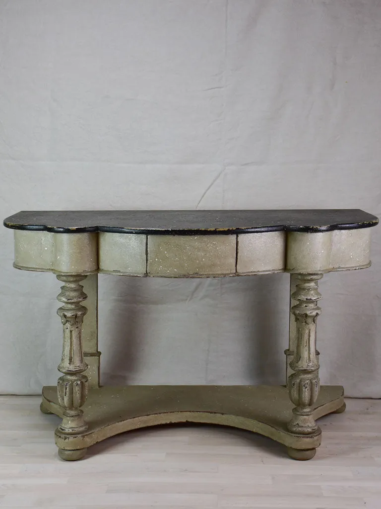 Napoleon III console table - black and grey patina 48"