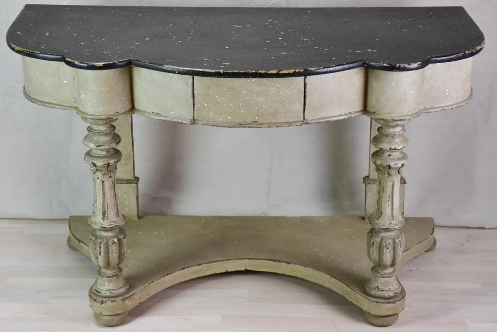 Napoleon III console table - black and grey patina 48"