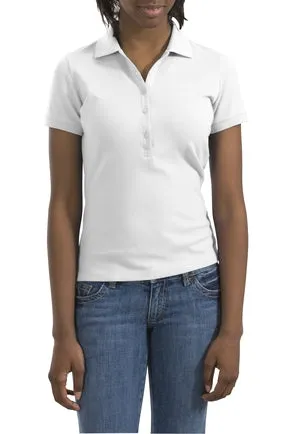 NEW  District Threads - Ladies Stretch Pique Polo.  DT3010