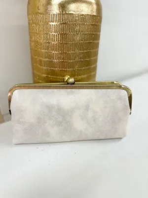 Pearl White Karen Kiss Lock Clutch