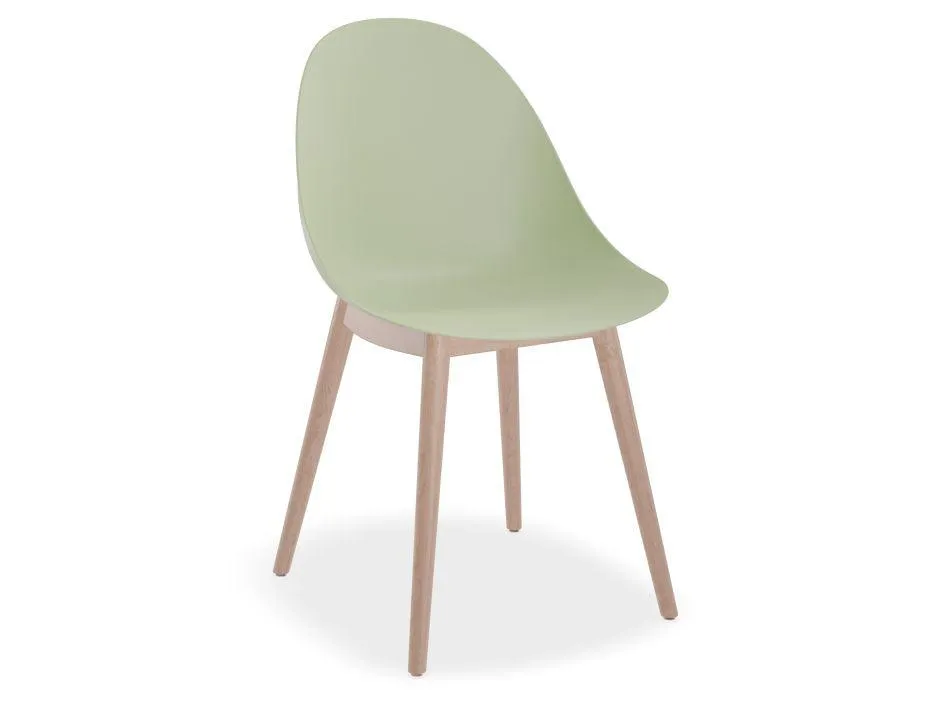 Pebble Chair Mint Green with Shell Seat - Sled Stackable Base - Black