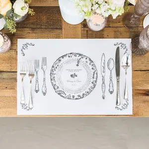 Personalized Antique Chic Paper Placemat Table Setting (Pack of 12)