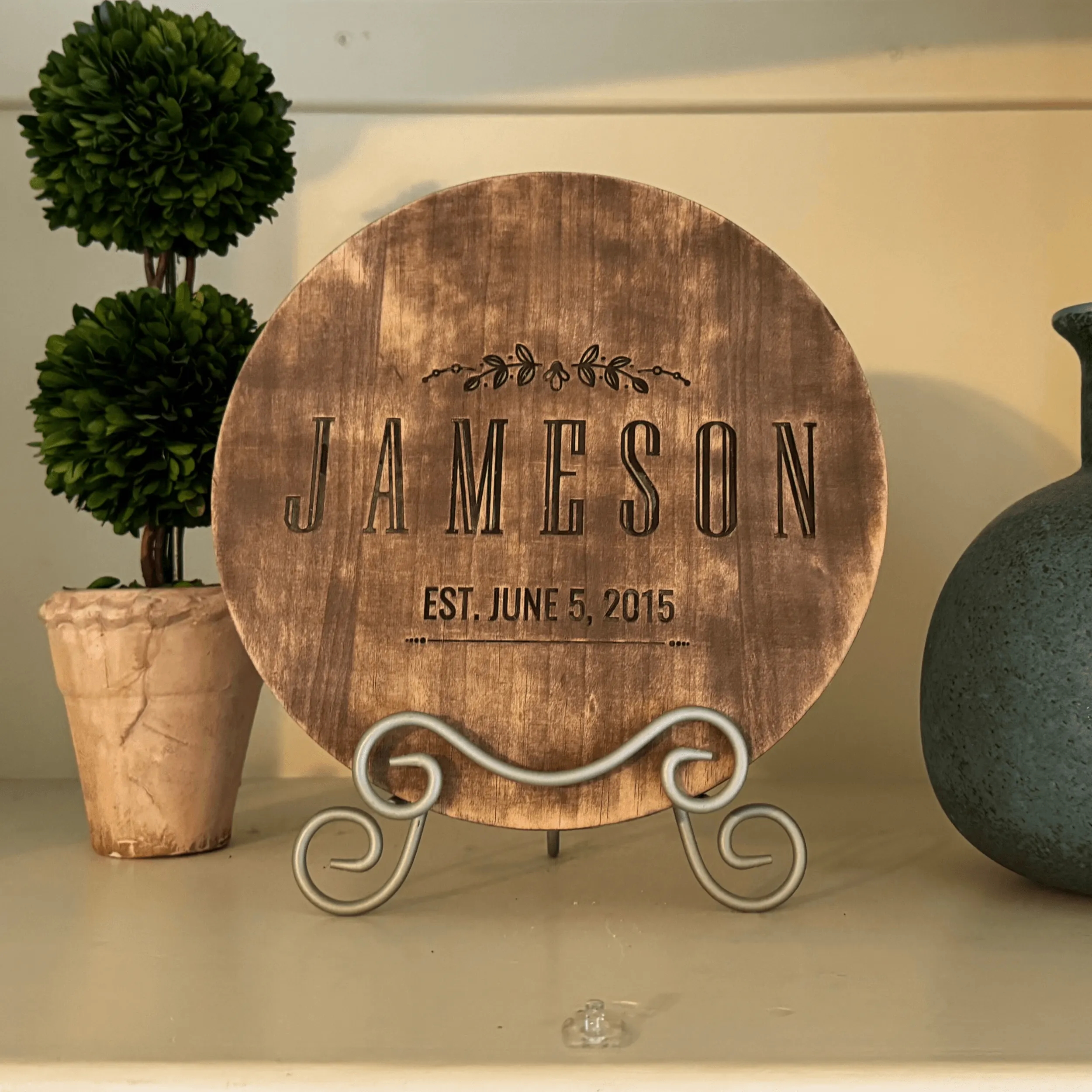 Personalized Wooden Lazy Susan for Dining Table with Round Turntable