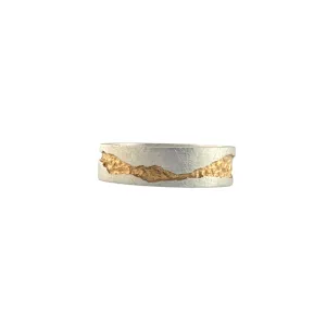 San Andreas Band 6mm Wide in Silver and 14k Gold Plating