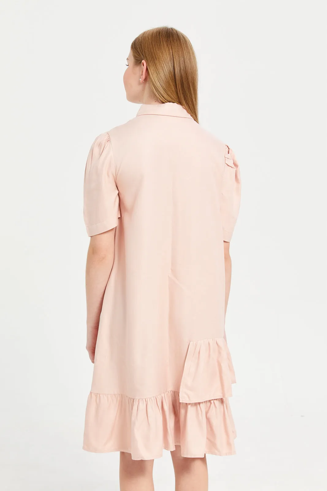 Senior Girls Pink Shirt Dress