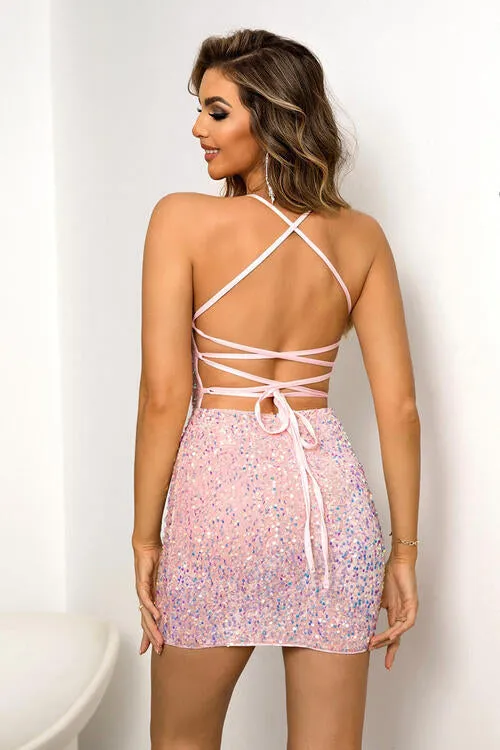 Sequined New Years Eve Party Mini Dress