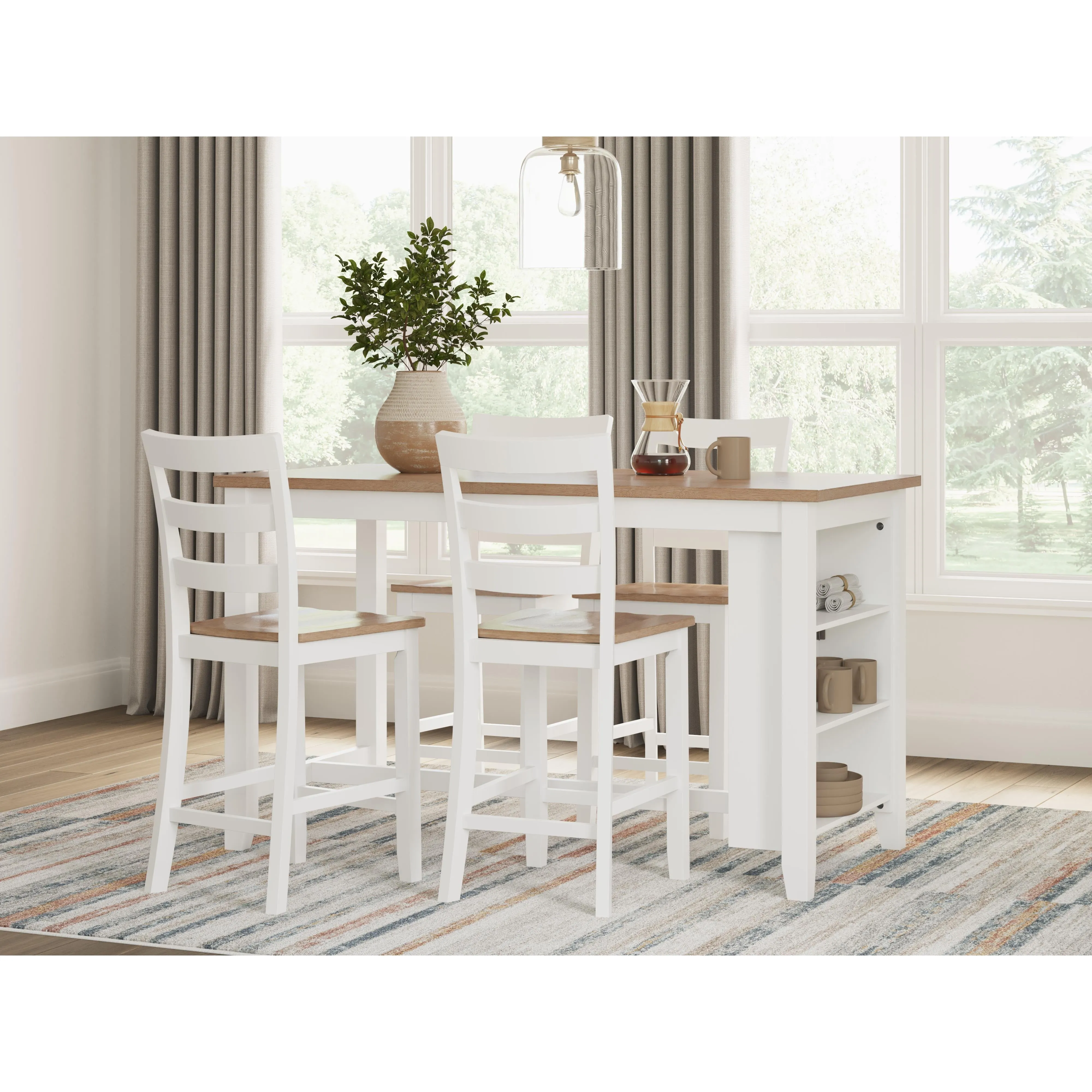 Signature Design by Ashley Gesthaven Counter Height Dining Table with Trestle Base D398-13