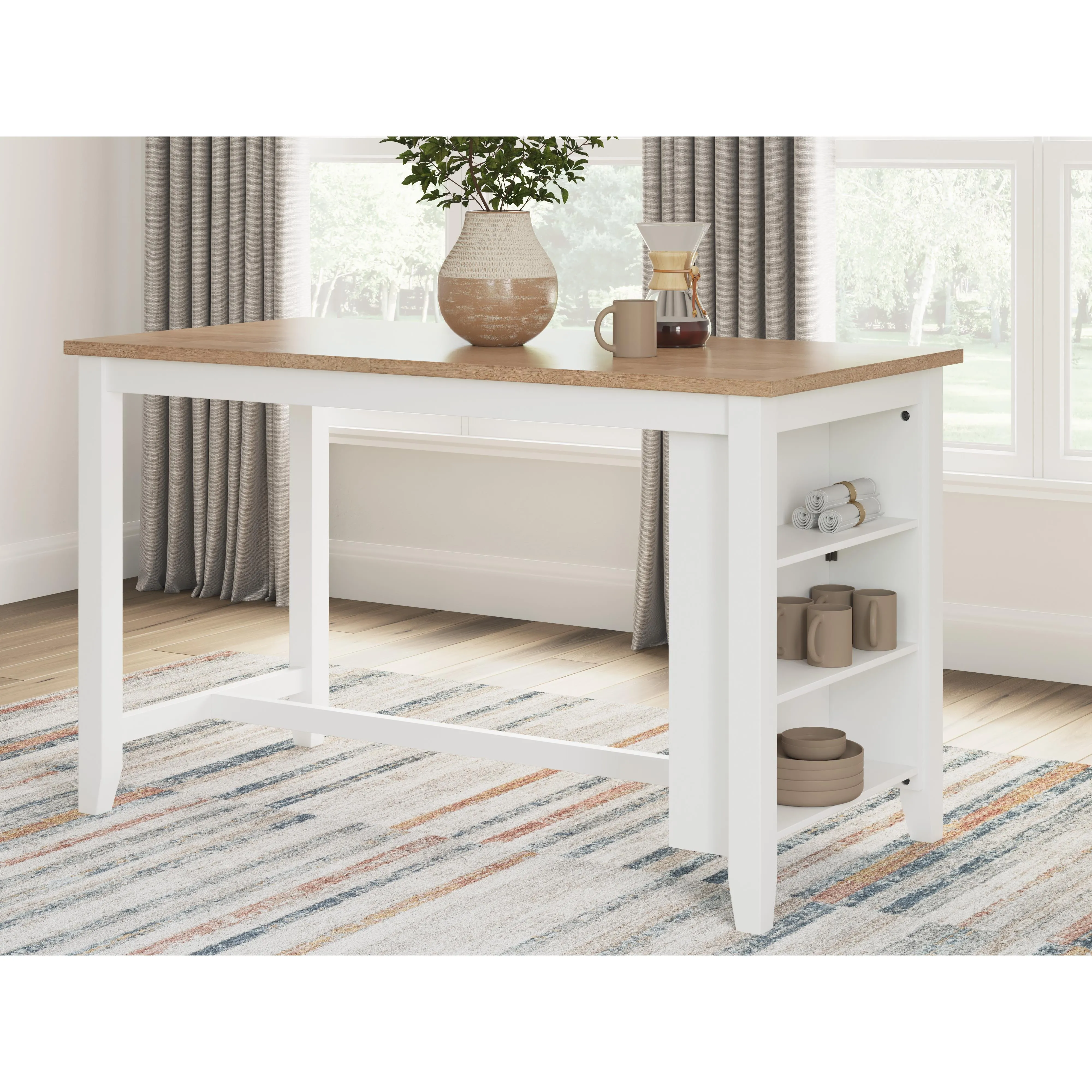 Signature Design by Ashley Gesthaven Counter Height Dining Table with Trestle Base D398-13