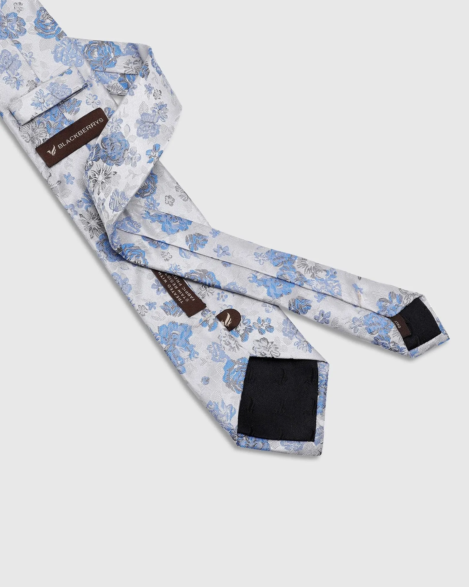 Silk Blue Printed Tie - Tucker