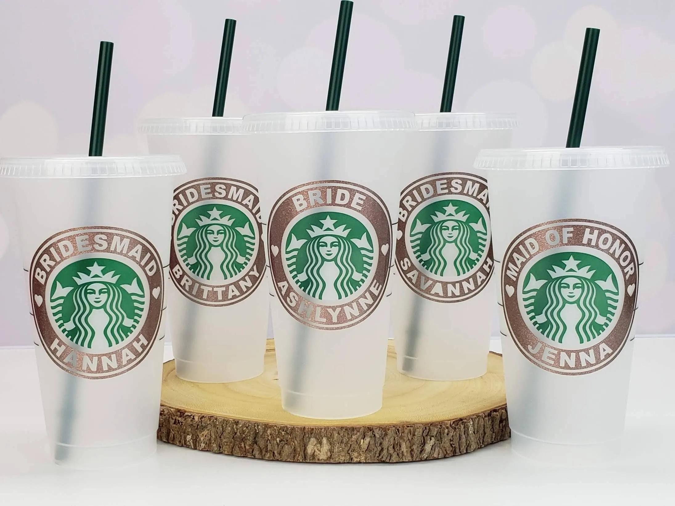 Starbucks Bridal Party Custom Vinyl Decal Starbucks Reusable 24oz Cold Cup