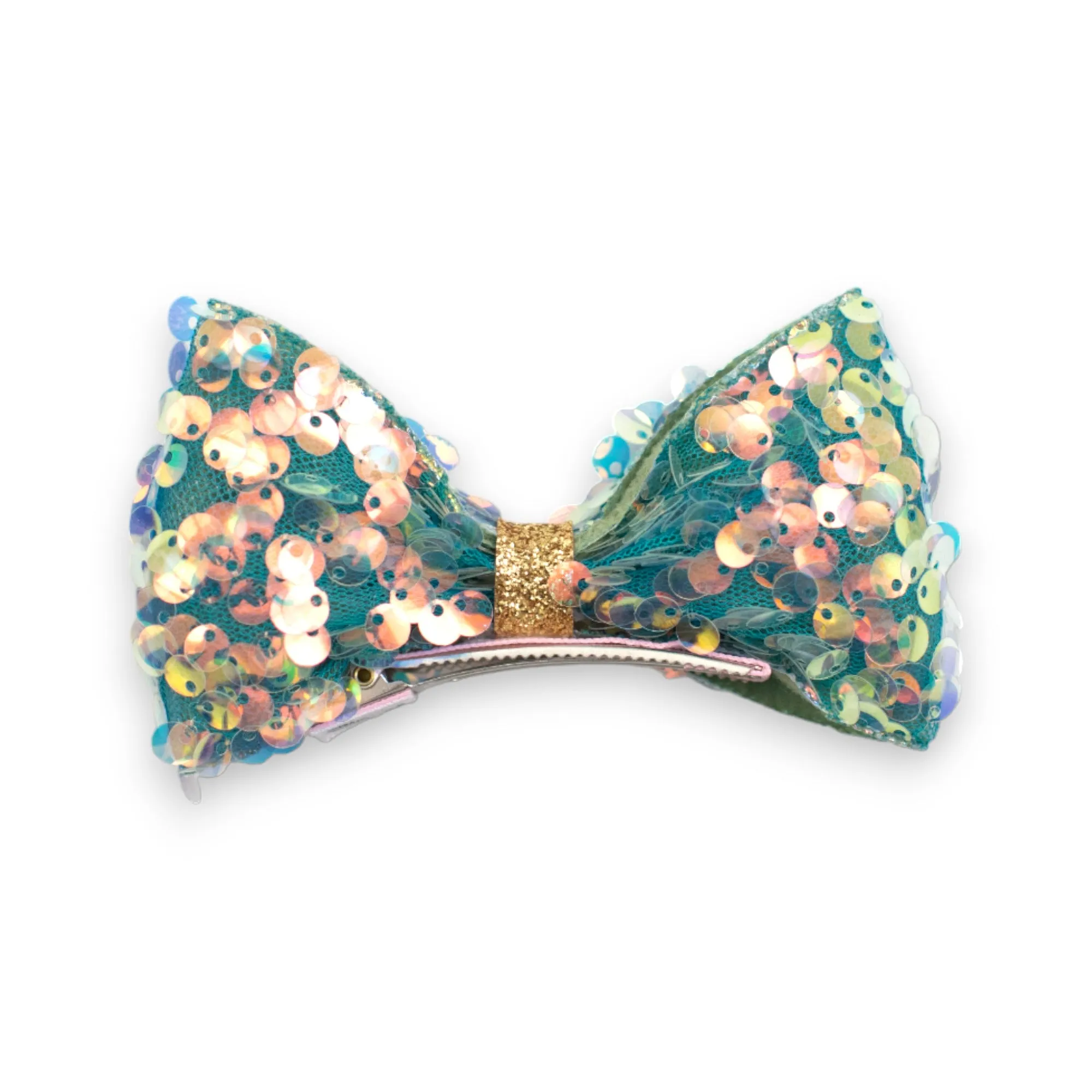 Summer Crystal Sparkling Large Sequins Bow Hair Clip