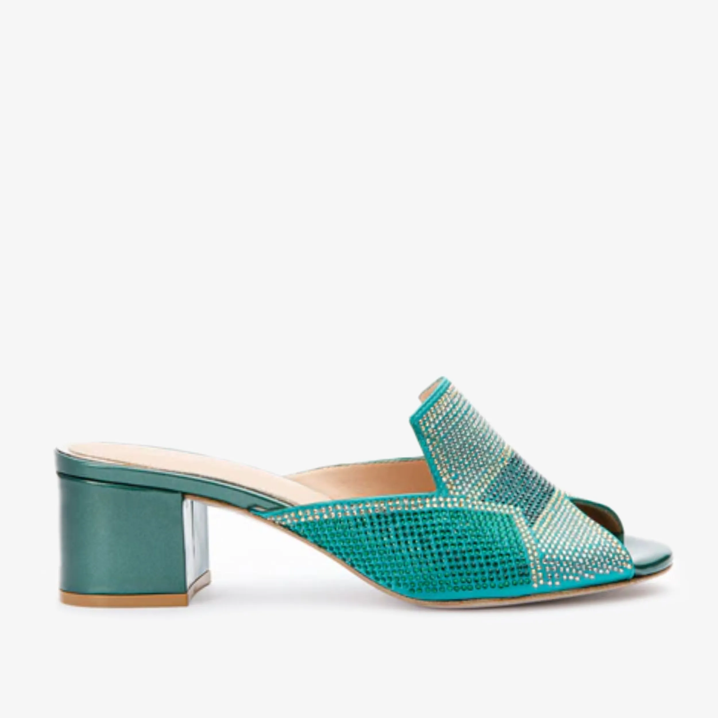 The Magnolia Green Glitter Leather Women Sandal