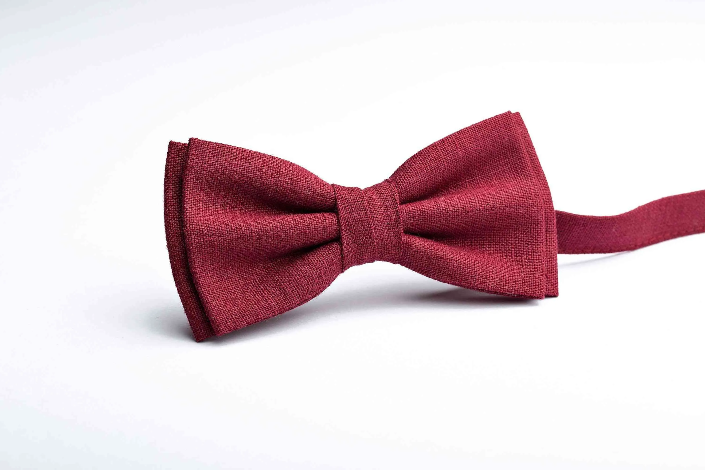 Upgrade Your Look with a Burgundy Red Bow Tie and Pocket Square Set - Perfect for Men and Boys