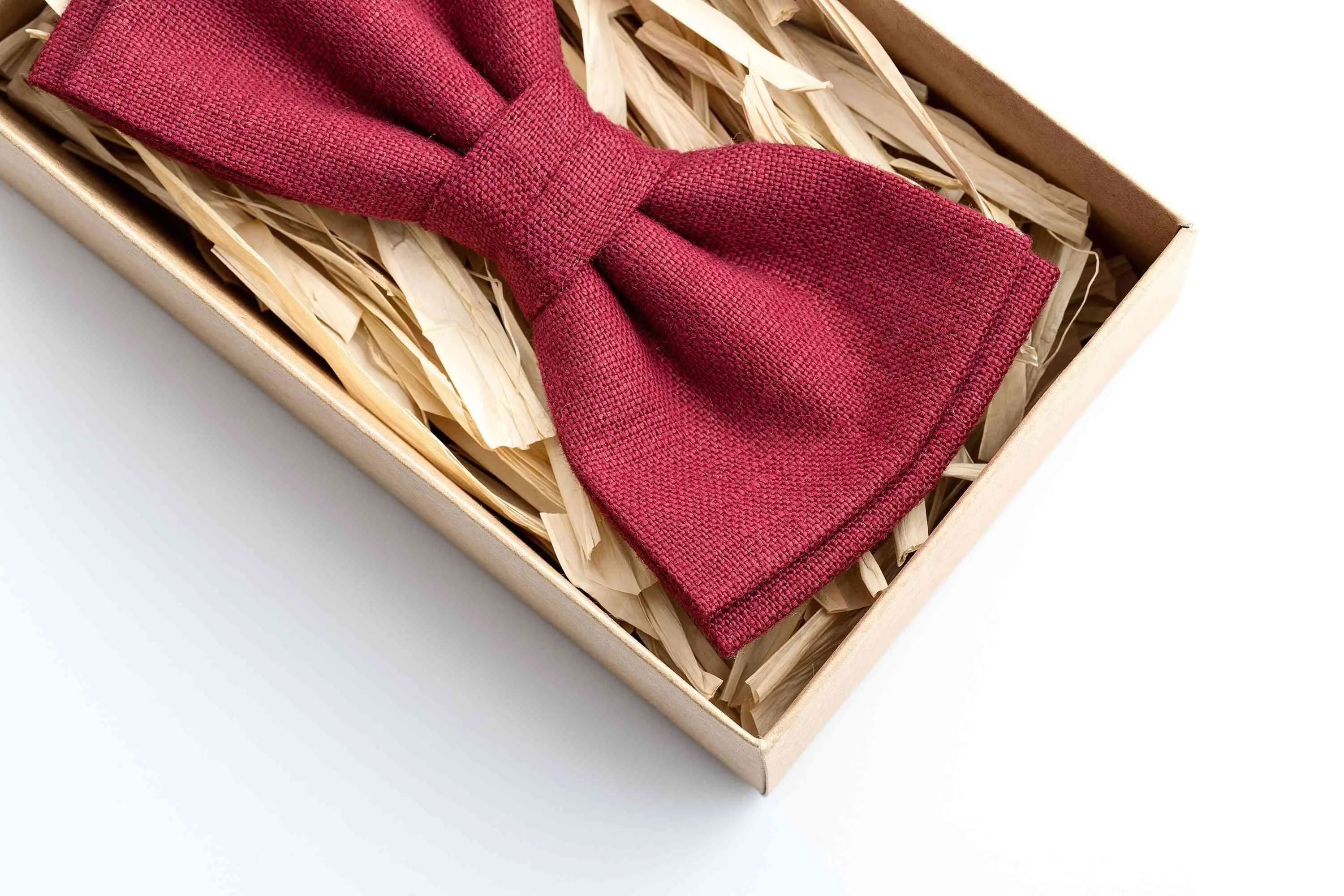 Upgrade Your Look with a Burgundy Red Bow Tie and Pocket Square Set - Perfect for Men and Boys