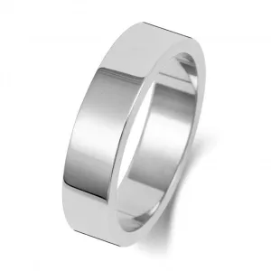 Wedding Band 18K Flat Flat 5 mm-1.75 Wedding  Ring WQ175WH