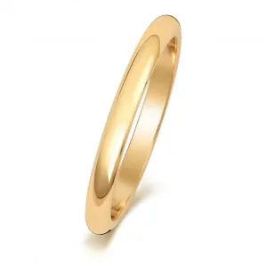 Wedding Band 9ct D  Shape  2mm Wedding  Ring W101H