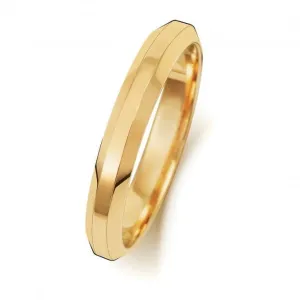 Wedding Band 9ct Gold Wedding Bevelled Edge Ring W143H