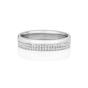 Wedding Band 9ct White Gold Diamond Wedding Micro Set 4.0mm Ring RD726W