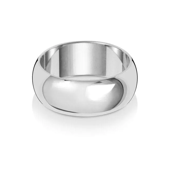 Wedding Band 9K D Shape 8mm-0.0.92 Wedding  Ring W108WUL