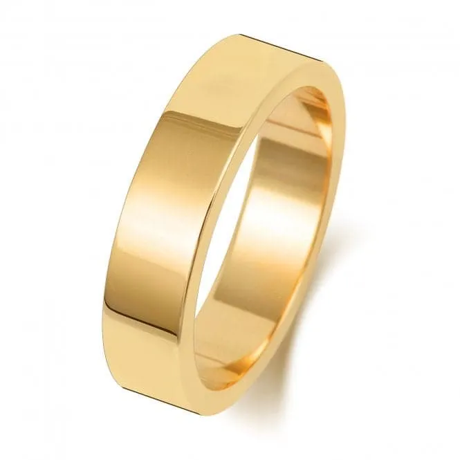 Wedding Band 9K Flat Flat 5 mm -1.45 Wedding  Ring W175M