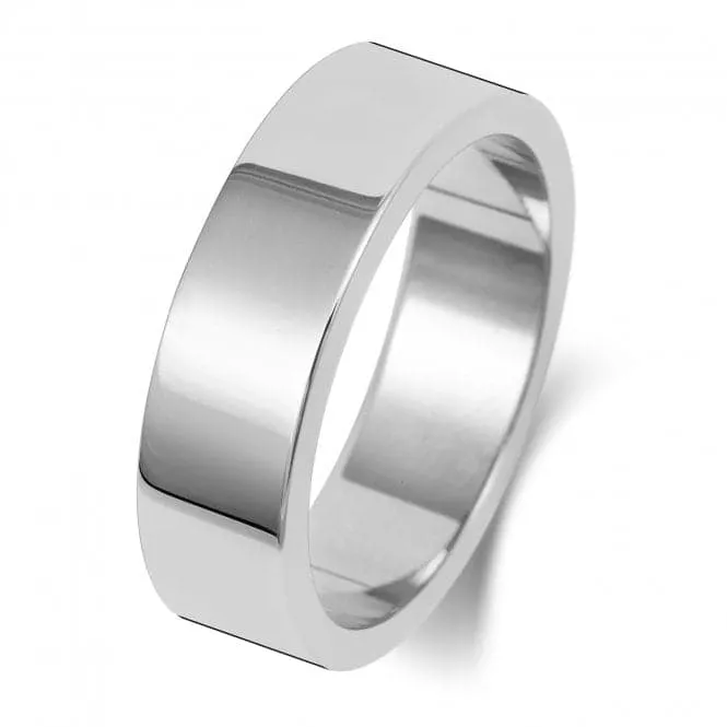 Wedding Band Platinum Flat Flat 6mm-1.25 Wedding  Ring WP176L