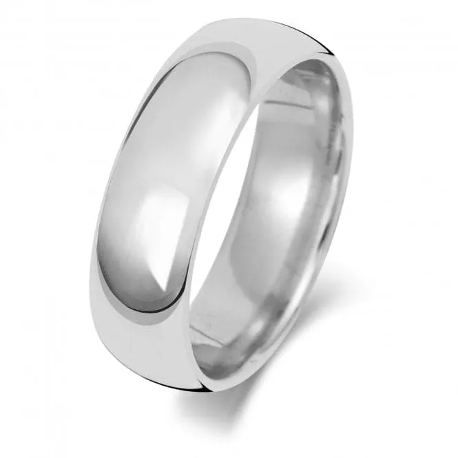 Wedding Band Platinum Trad Court 6mm Wedding  Ring WP166H