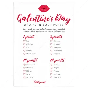 What's In Your Purse Game for Galentine's Day Printable