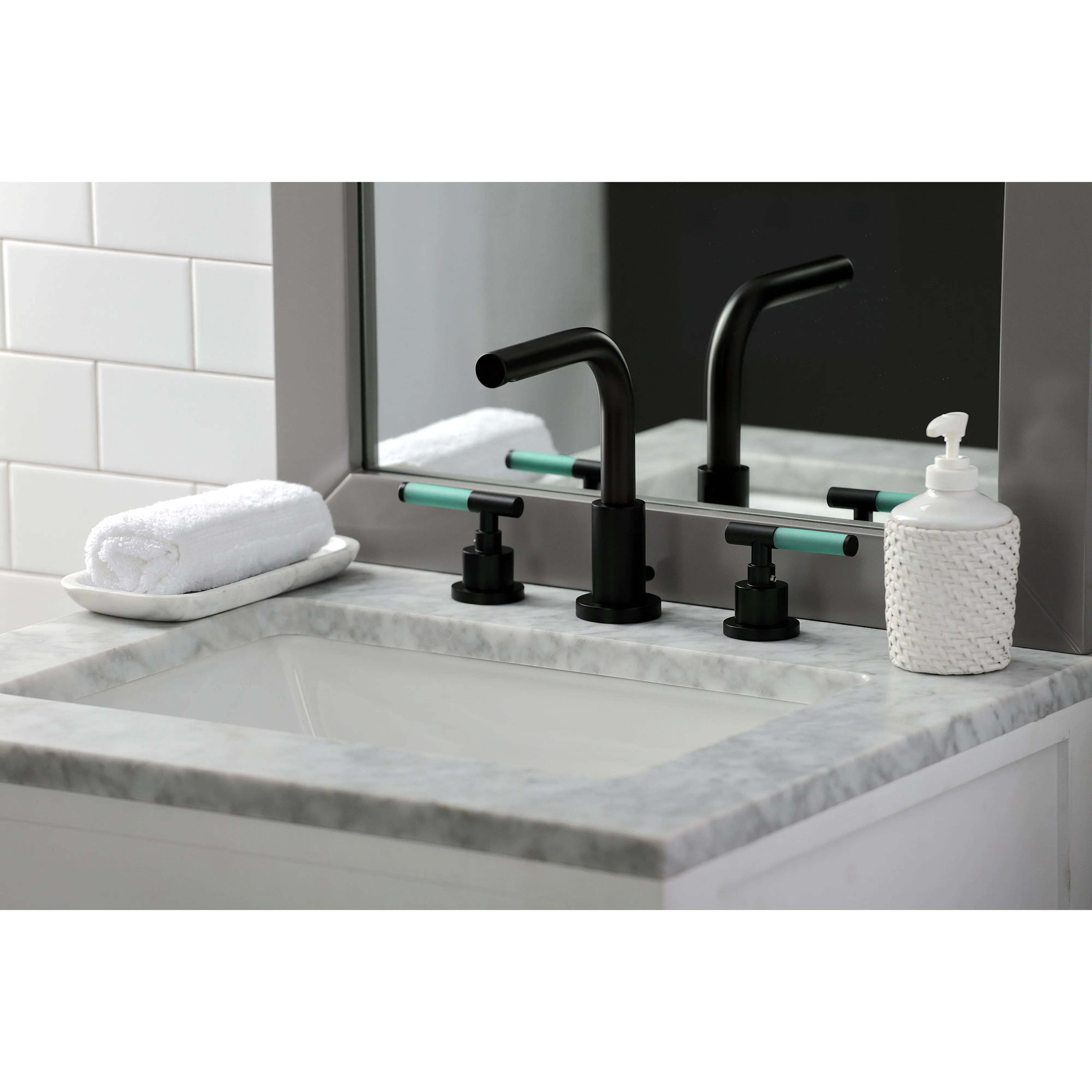 Widespread Bathroom Faucet with Brass Pop-Up