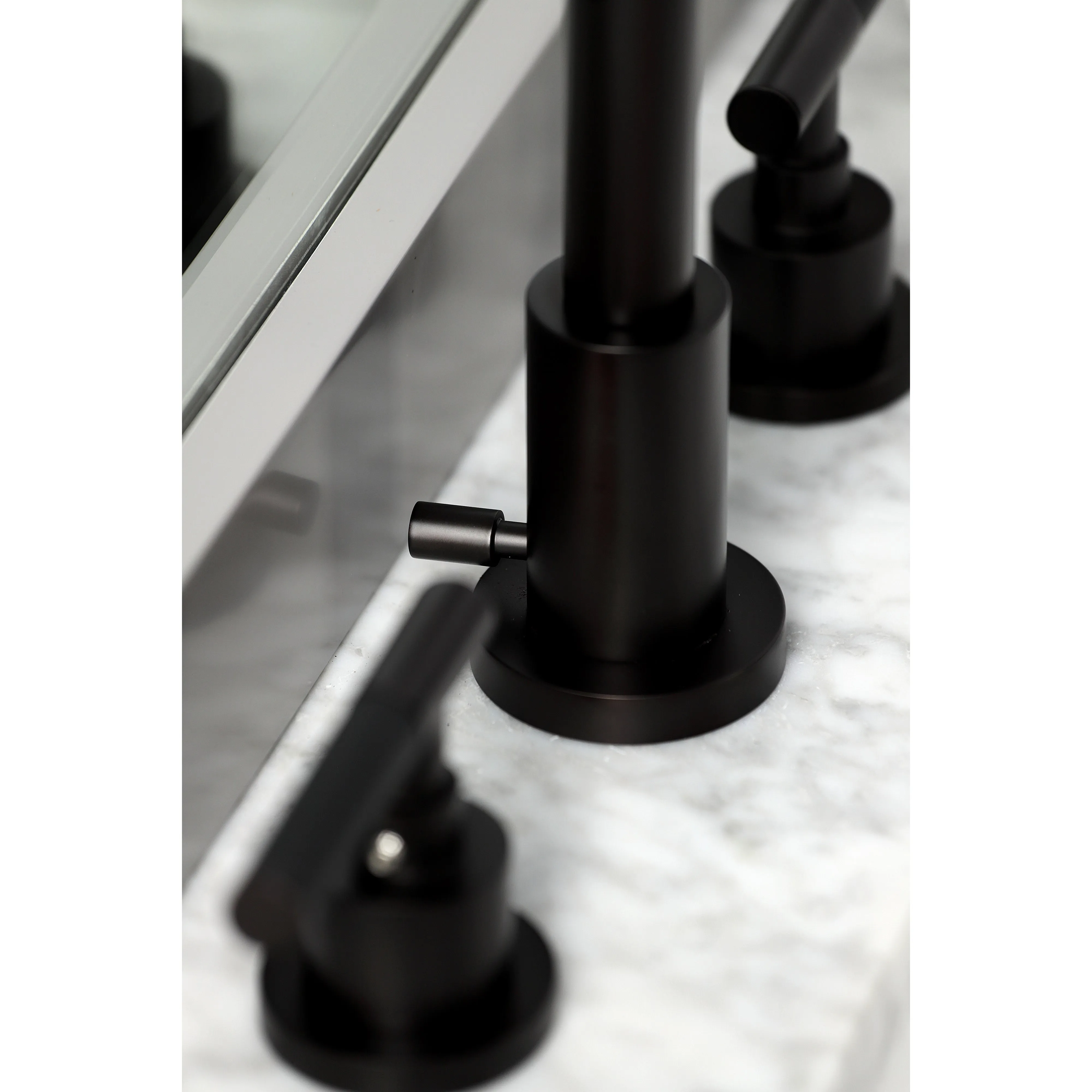 Widespread Bathroom Faucet with Brass Pop-Up